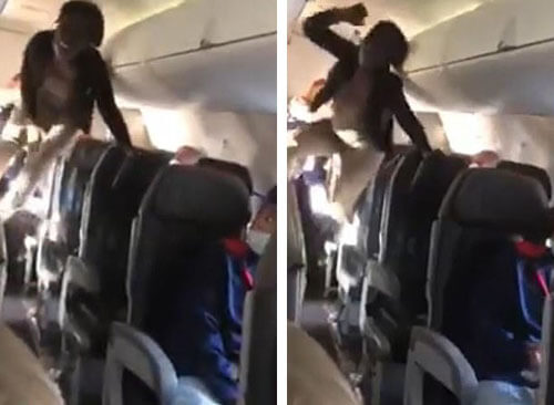 Пассажирка самолёта закатила истерику и напугала всех своей одержимостью
