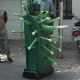 На улицы выпустили роботов, выглядящих как коронавирус