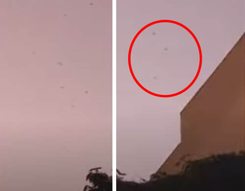 Очевидец снял на видео целую армаду странных НЛО