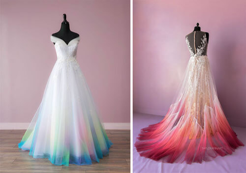 Невеста в необычном наряде открыла свой бизнес по покраске свадебных платьев