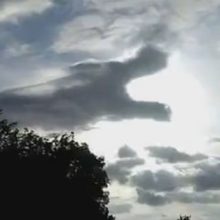 Облако в виде дракона появилось в небе, чтобы съесть солнце