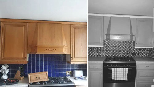 Фотография отремонтированной кухни выглядит как чёрно-белая