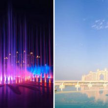 Самый большой фонтан в мире показывает людям световые шоу с музыкой
