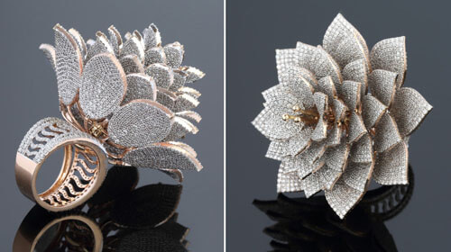 Ювелиры создали рекордное бриллиантовое кольцо в виде цветка