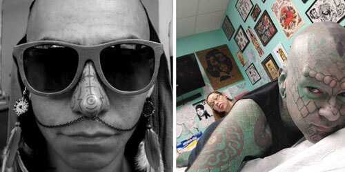 Чтобы не отстать от новой причудливой моды, люди татуируют себе носы