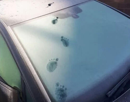 Неизвестное существо прошлось по автомобилю и оставило на нём странные следы
