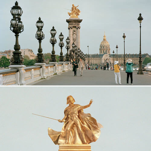 Благодаря фантазии художника Париж украсился необычными достопримечательностями