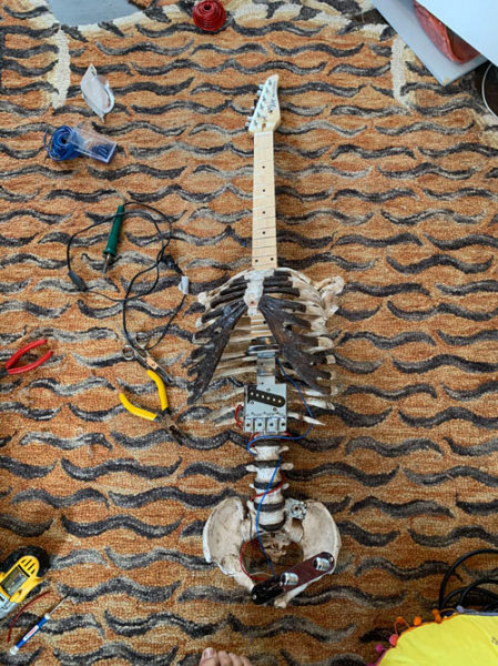 Скелет покойного дяди превратился в удивительную и жутковатую гитару