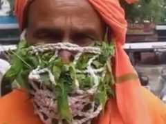 Умелец придумал целебную защитную маску с листьями