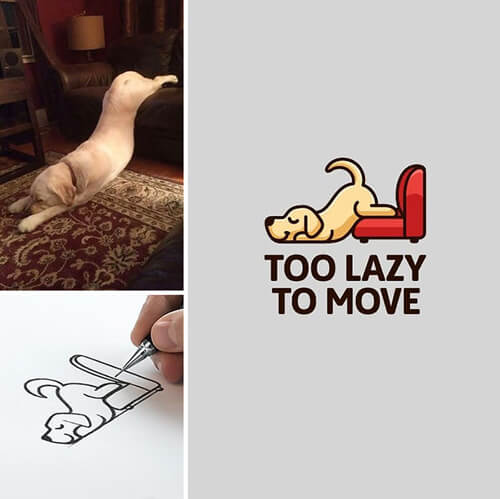 Забавные фотографии с животными превращаются в милые логотипы