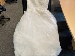 Рабочие обнаружили на обочине дороги свадебное платье