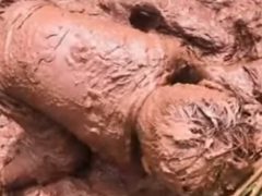 Детишки увлеклись летними грязевыми ваннами