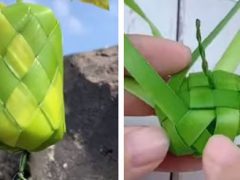 Пальмовые листья использовали для создания удивительного фонарика