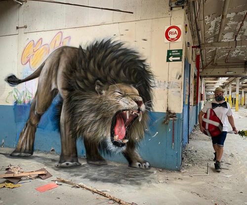 Художник преображает скучные улицы с помощью граффити с 3D-иллюзиями