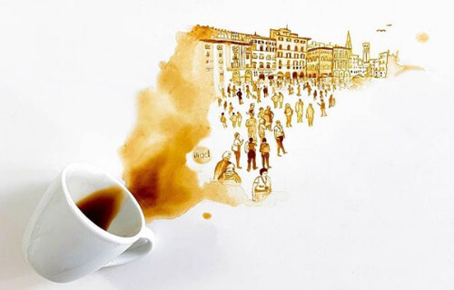 Случайно пролив кофе, художница открыла новые творческие горизонты