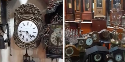 Коллекционер владеет большим собранием антикварных часов