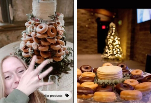 Вместо свадебного торта невеста получила пончики на тарелке