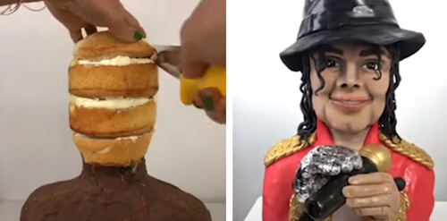 Талантливая кулинарка сделала бисквитный торт в виде Майкла Джексона