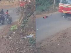 Юного велосипедиста сбил мотоцикл, а после мальчик чуть не попал под автобус