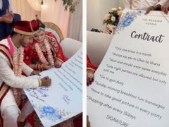 Жених с невестой подписали брачный контракт относительно диеты и здорового образа жизни