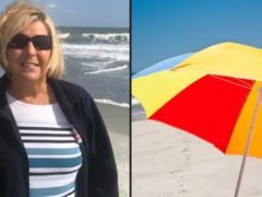 Пляжный зонтик вонзился в грудь женщины и убил её