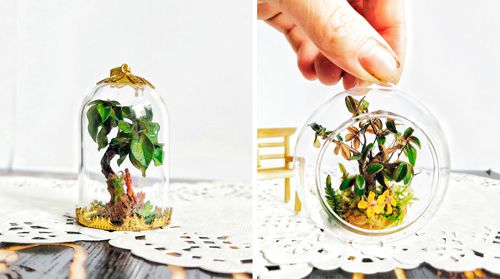 Художница создаёт миниатюрные деревья, чтобы напомнить людям о проблемах экологии