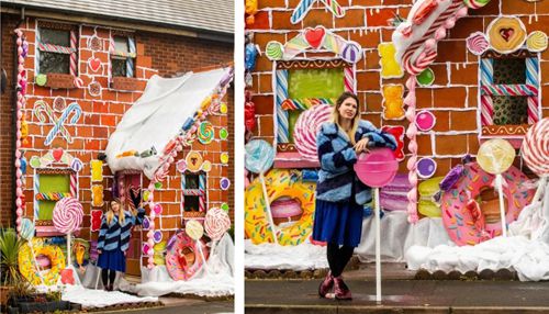 Творческая женщина превратила свой дом в рождественский пряничный домик