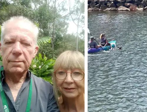 Супруги на каяке добрались до кенгуру и спасли его из канала, кишащего акулами