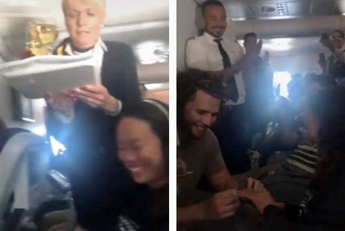 Авиапассажир сделал подруге предложение в самолёте, но всё было уловкой ради бесплатного шампанского