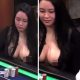 Во время игры в покер женщина показала всем грудь, но всего лишь фальшивую