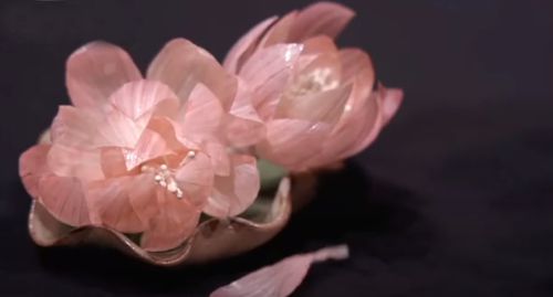 Художник превратил чесночную шелуху в цветок лотоса