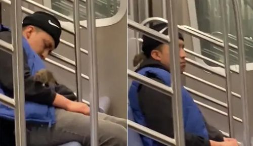 Крыса в вагоне метро забралась на спящего пассажира