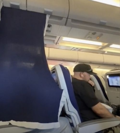 Пассажир устроил себе VIP-зону в эконом-классе самолёта, отгородившись от попутчиков одеялом