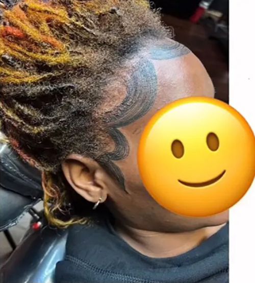 Дама пожелала улучшить причёску с помощью татуировки, но результат ужаснул людей