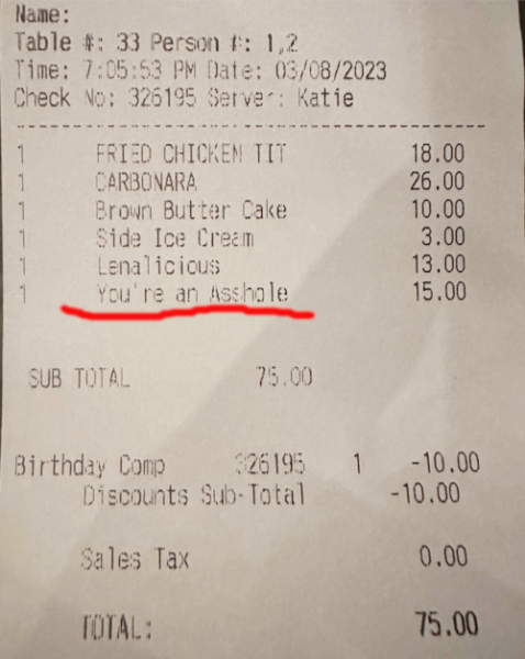 Клиента, пообедавшего в ресторане и выпившего там коктейль, неприлично обозвали и заставили за это заплатить