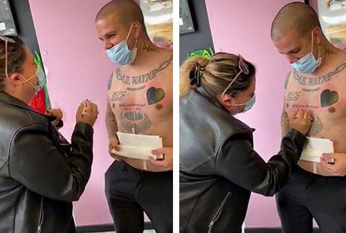 Чтобы сделать любимой предложение, мужчина отправился в тату-салон