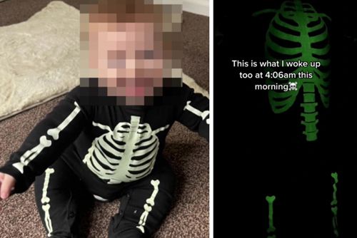Детская пижама с принтом в виде скелета сильно напугала маму
