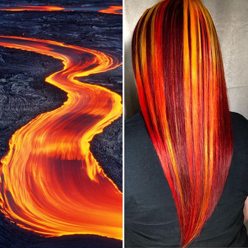 С помощью окрашивания художница способна превратить любую причёску в яркое волшебство