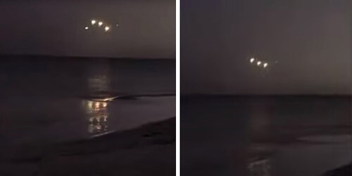 Очевидец сфотографировал странное скопление огоньков в небе