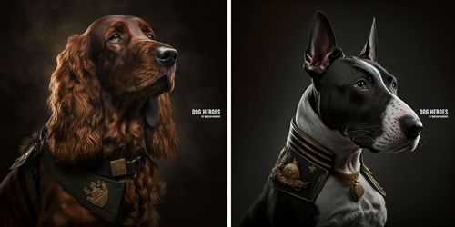 Фотограф создал проект с собаками-героями в униформе